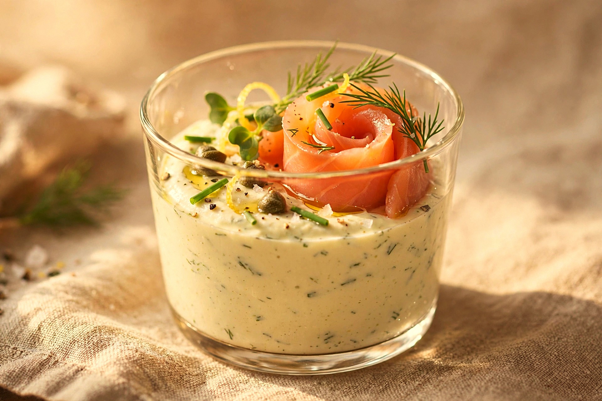 Verrine d'amuse-bouche, création du chef